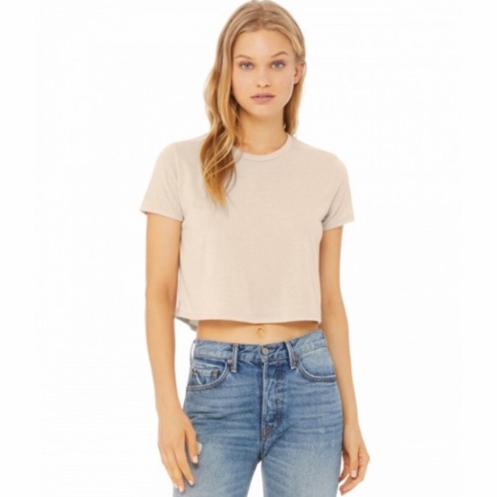 new • bella canvas flowy cropped tee